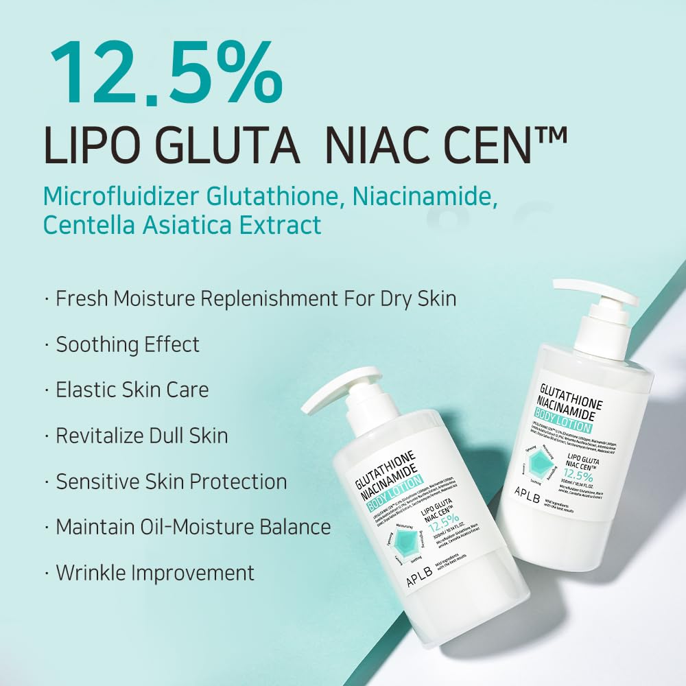 APLB Glutathione Niacinamide Body Lotion pump-top view for easy application.