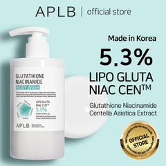 APLB Glutathione Niacinamide Body Wash pump dispense for easy daily use on sensitive skin.