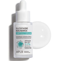 APLB LIPO GLUTA NIAC CEN serum bottle demonstrates long-lasting moisture