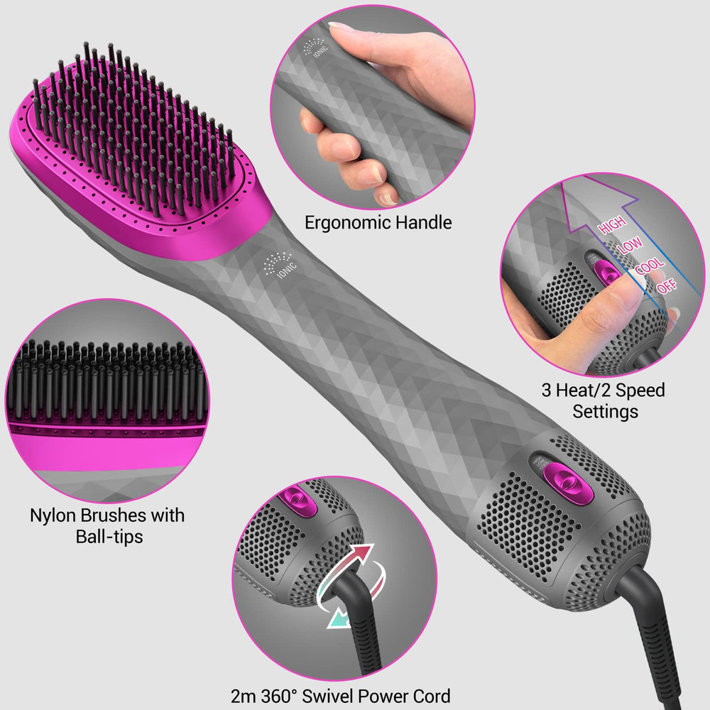 APOKE 3-in-1 shows negative ion tech reducing frizz for shine.
