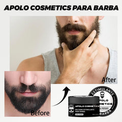 apolo cosmetics beard growth balm close-up highlights natural plant extracts nourishing skin and hair