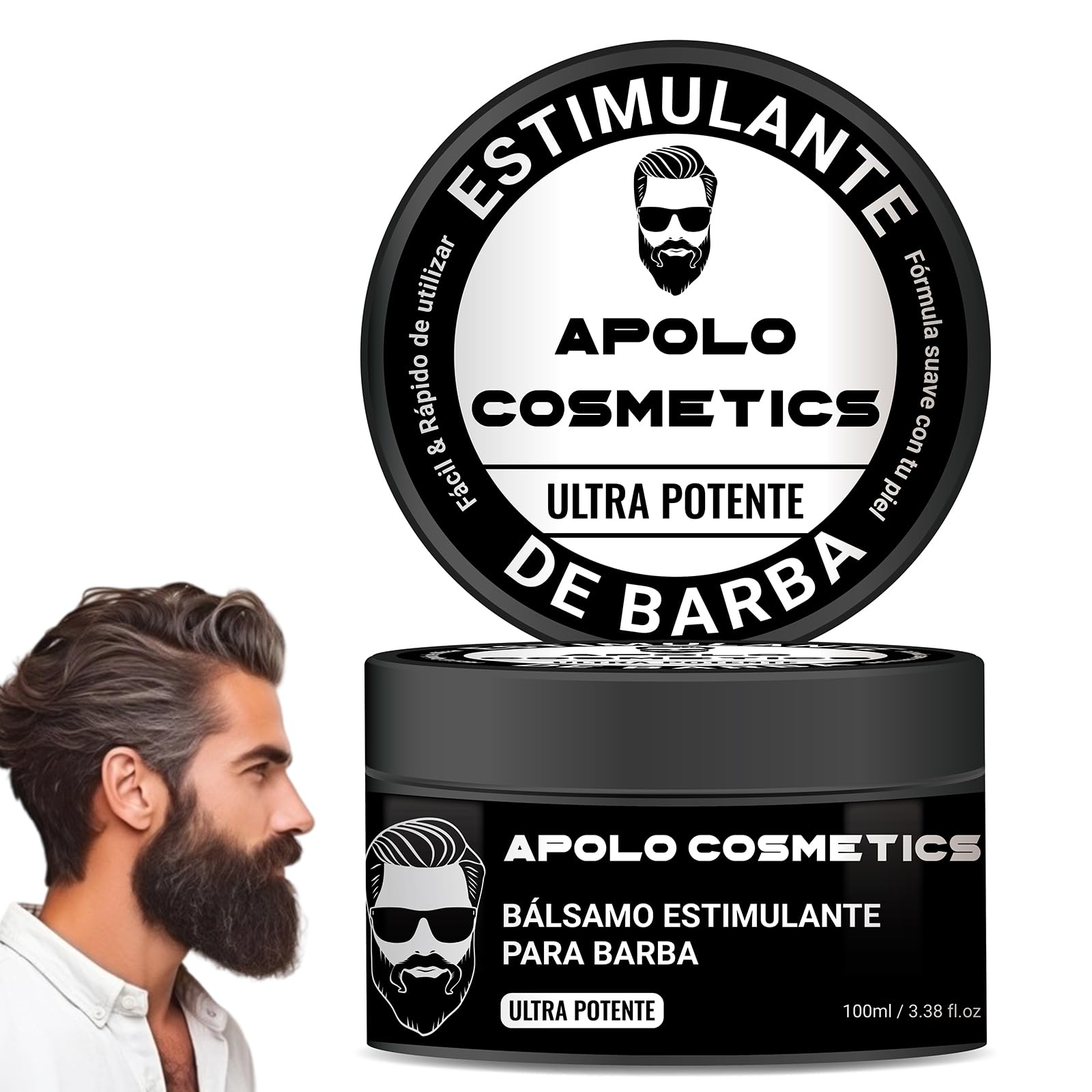 Apolo Cosmetics Para Barba front label conveys premium packaging and easy recognition
