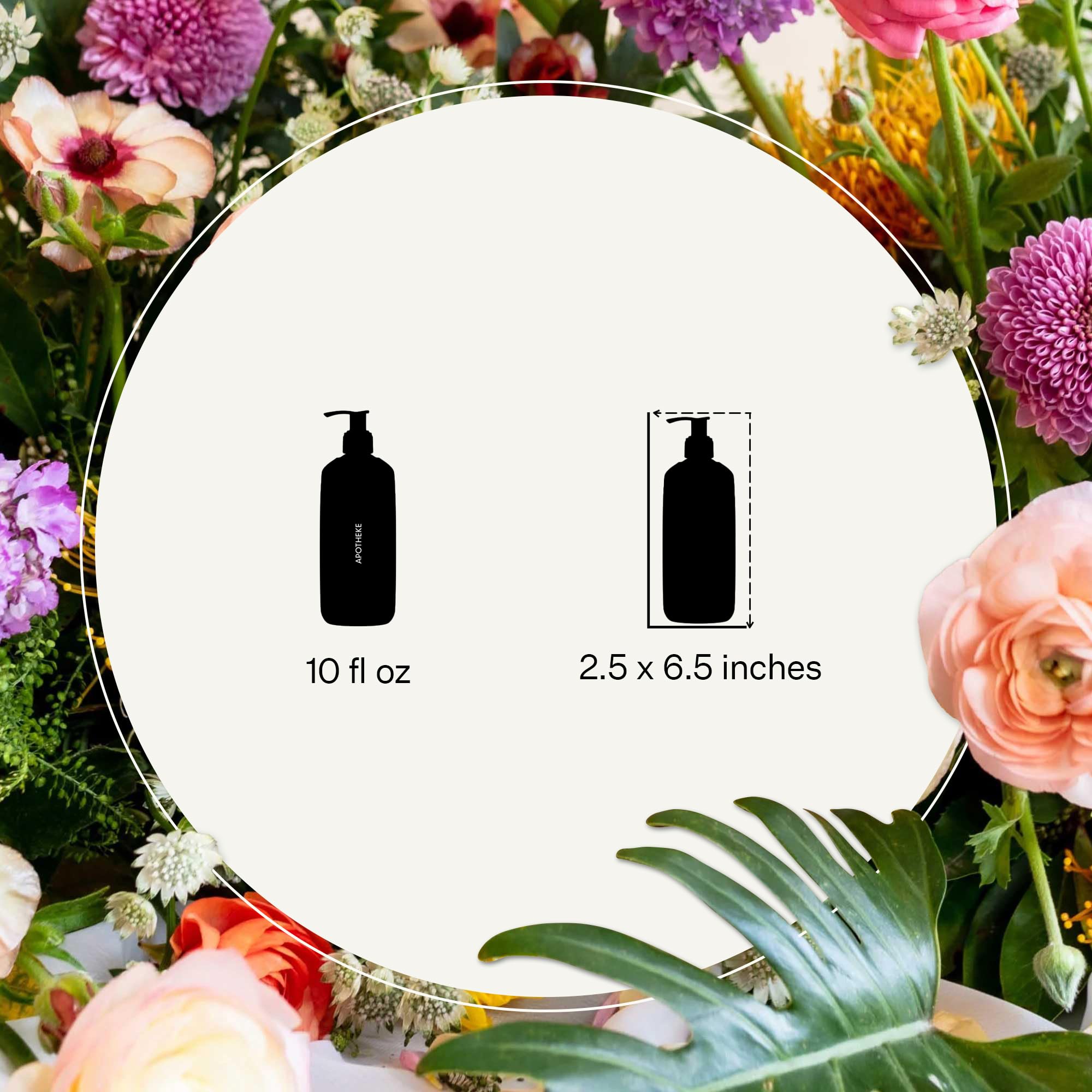 APOTHEKE bottle with creamy lather suggests soothing, quick cleansing for busy mornings