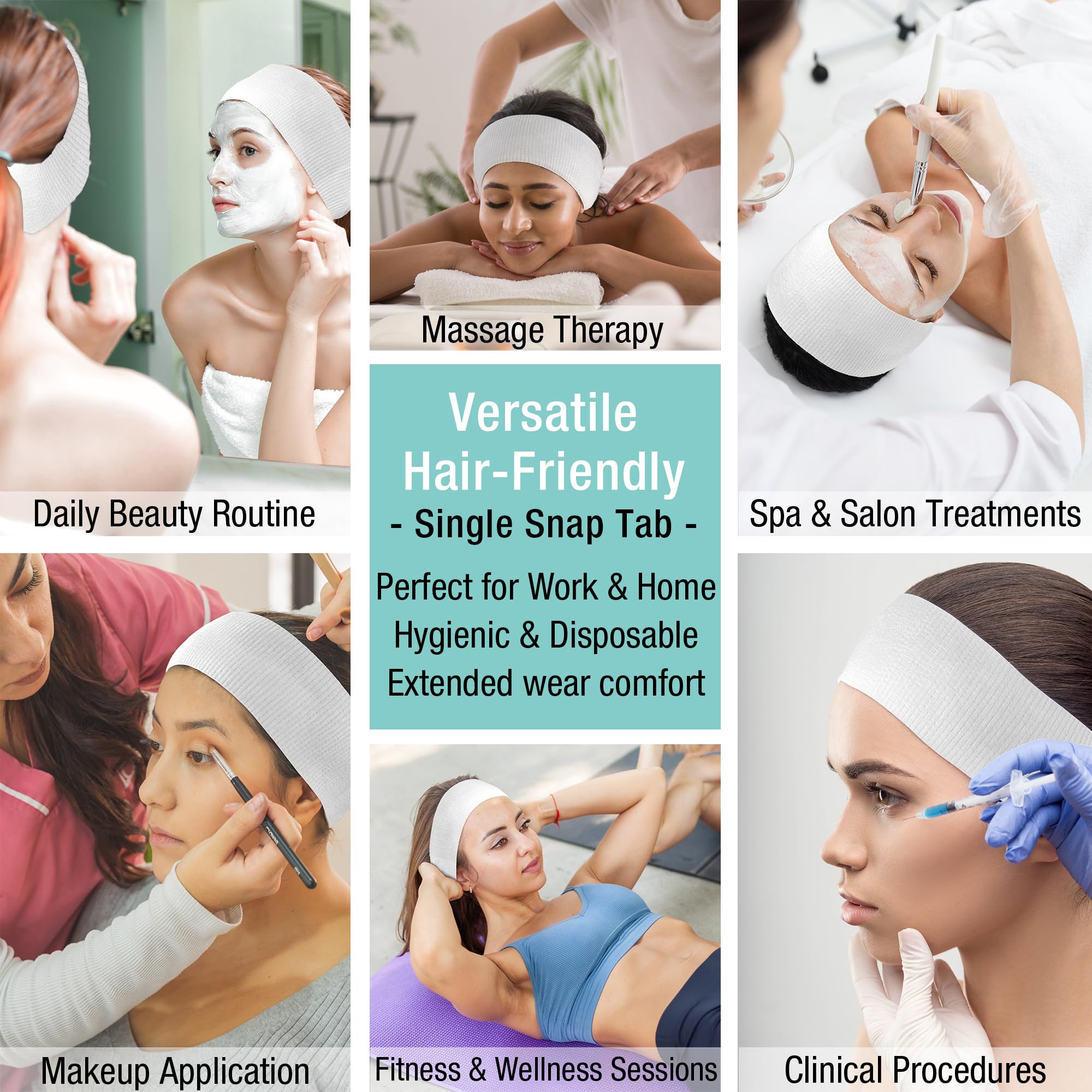 APPEARUS disposable headbands arrive individually wrapped for hygiene.