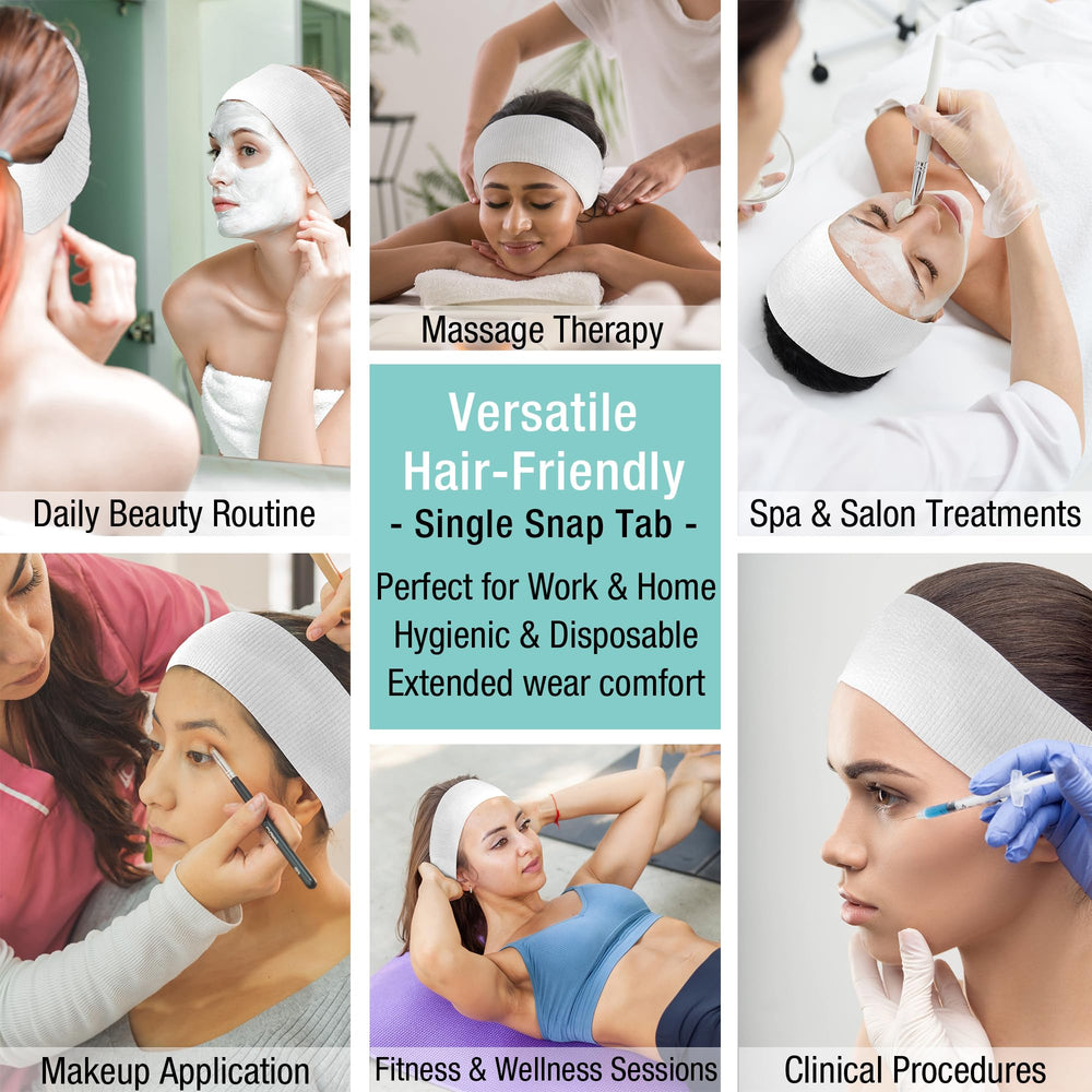 APPEARUS disposable headbands arrive individually wrapped for hygiene.