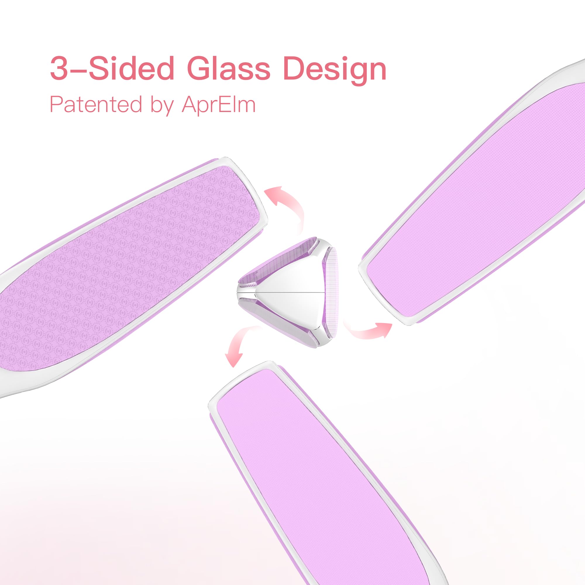 APRELM coarse-side glass foot file for rapid callus removal.