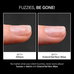 APRÉS Extend Gel Non-Wipe tips during application show smooth results.