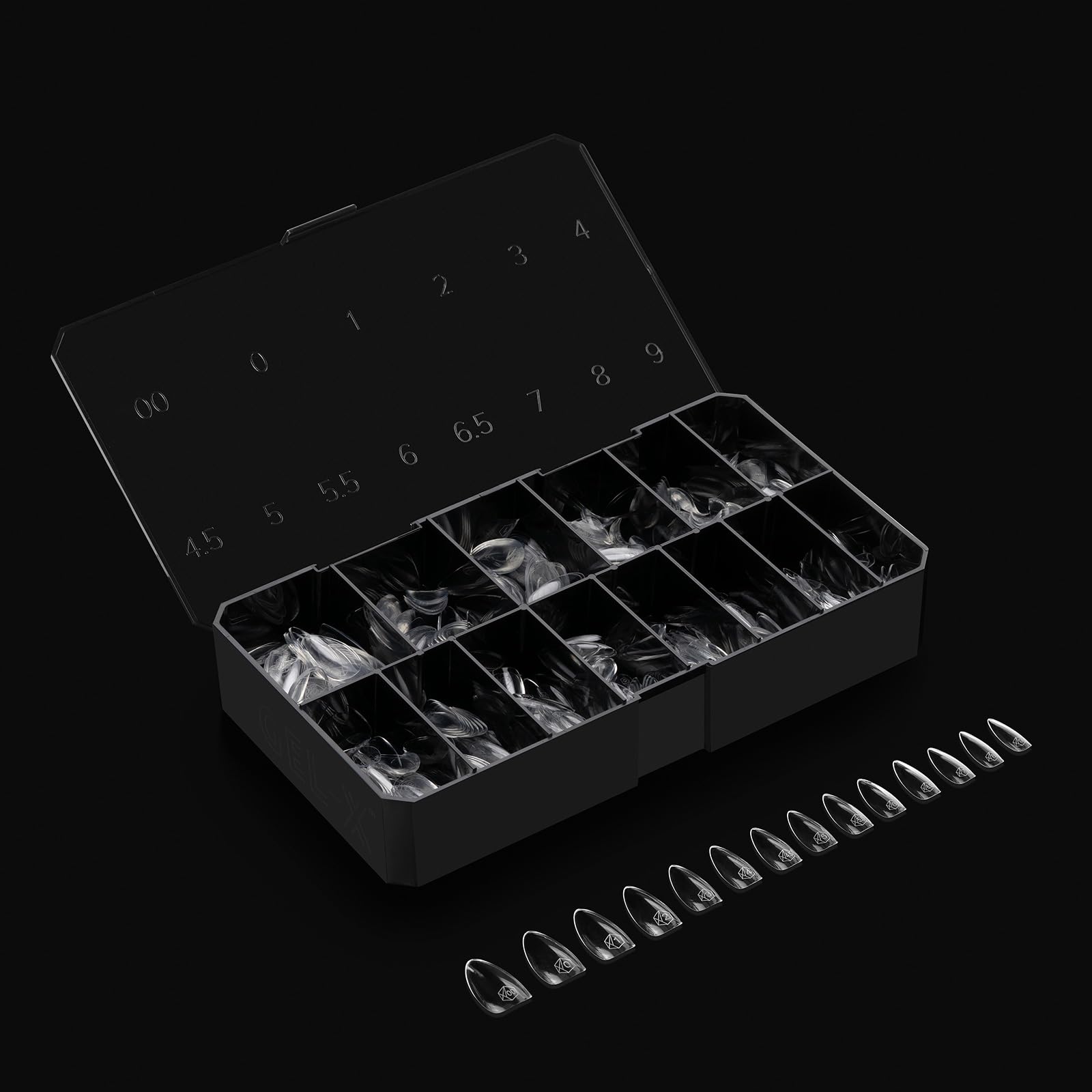 APRÉS Gel-X Almond tips 280-count box for professionals.