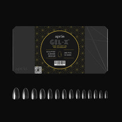 APRÉS Gel-X almond tips thicker free edge closeup emphasizes durability for longer wear.