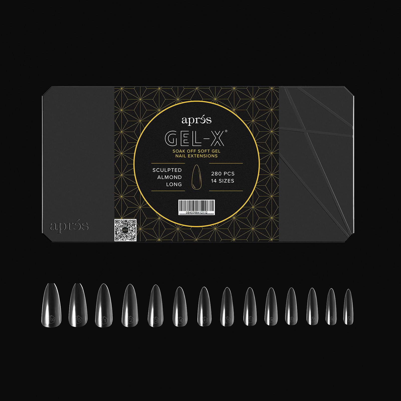 APRÉS Gel-X almond tip with thin base and thick free edge for durability