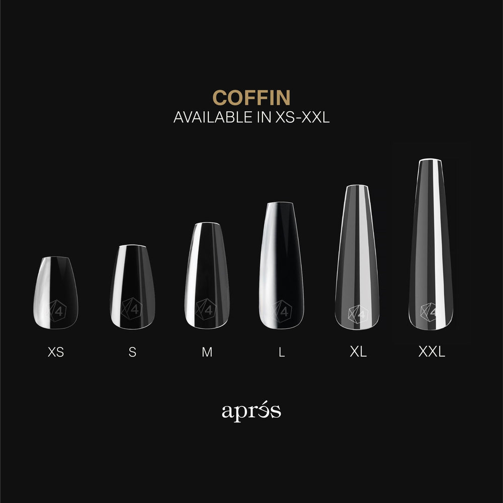 APRÉS Gel-X coffin tips natural flat surface for versatile nail shapes