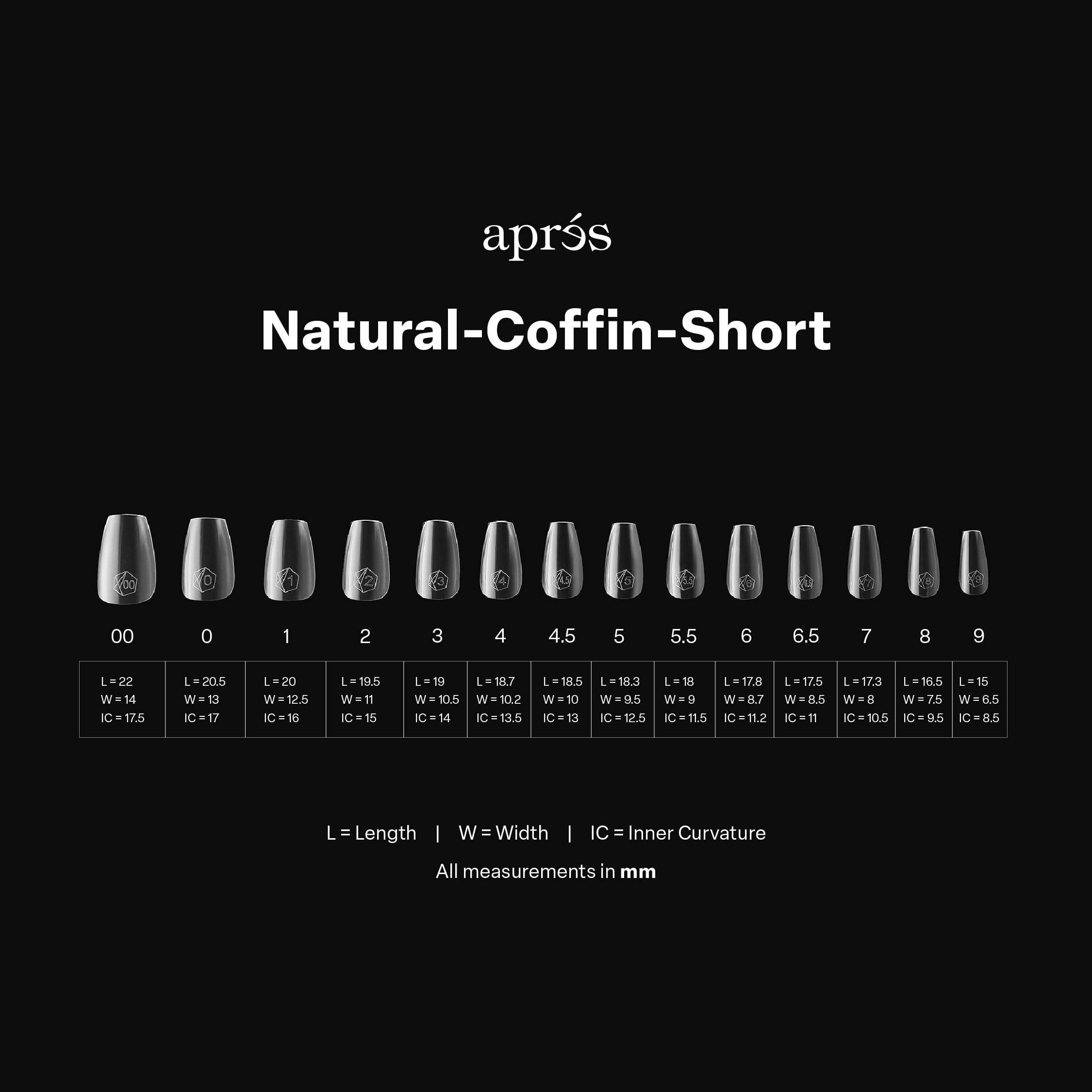 APRÉS Gel-X coffin tips thin base for seamless prep and minimal filing