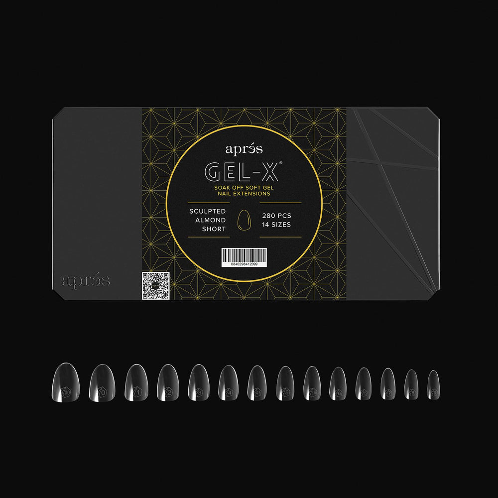 APRÉS Gel-X half sizes chart highlighting 4.5, 5.5, 6.5 for precise fit