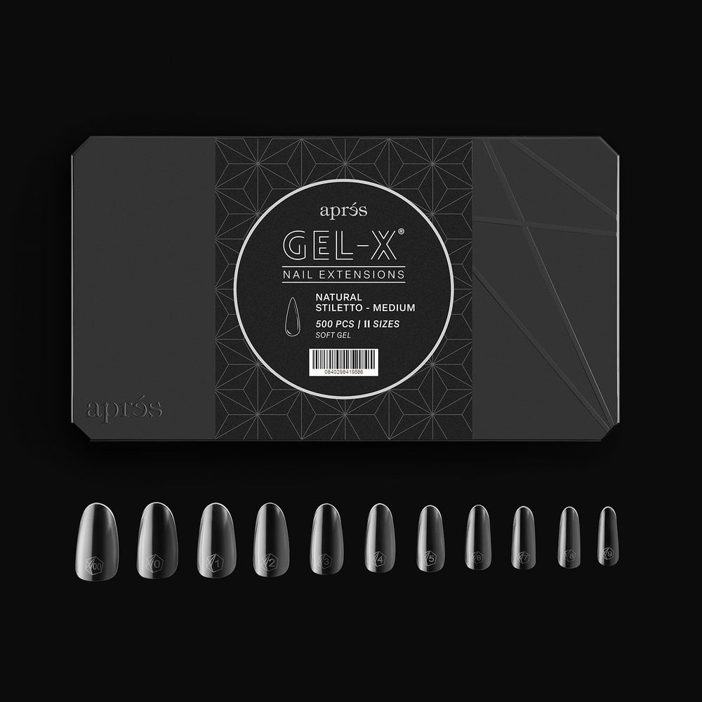 APRÉS Gel-X natural tips inside the box ready for professional or DIY use.