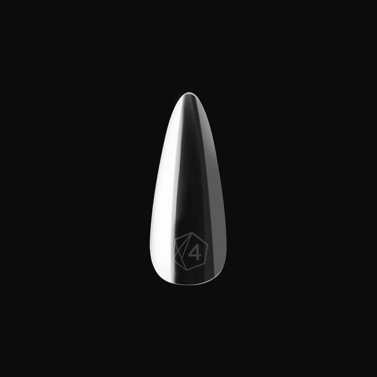 APRES Gel-X natural stiletto tips close-up highlight precision fit and durable edges