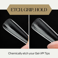 APRÉS Gel-X Prep tip surface buff-texture creates a flawless color base.