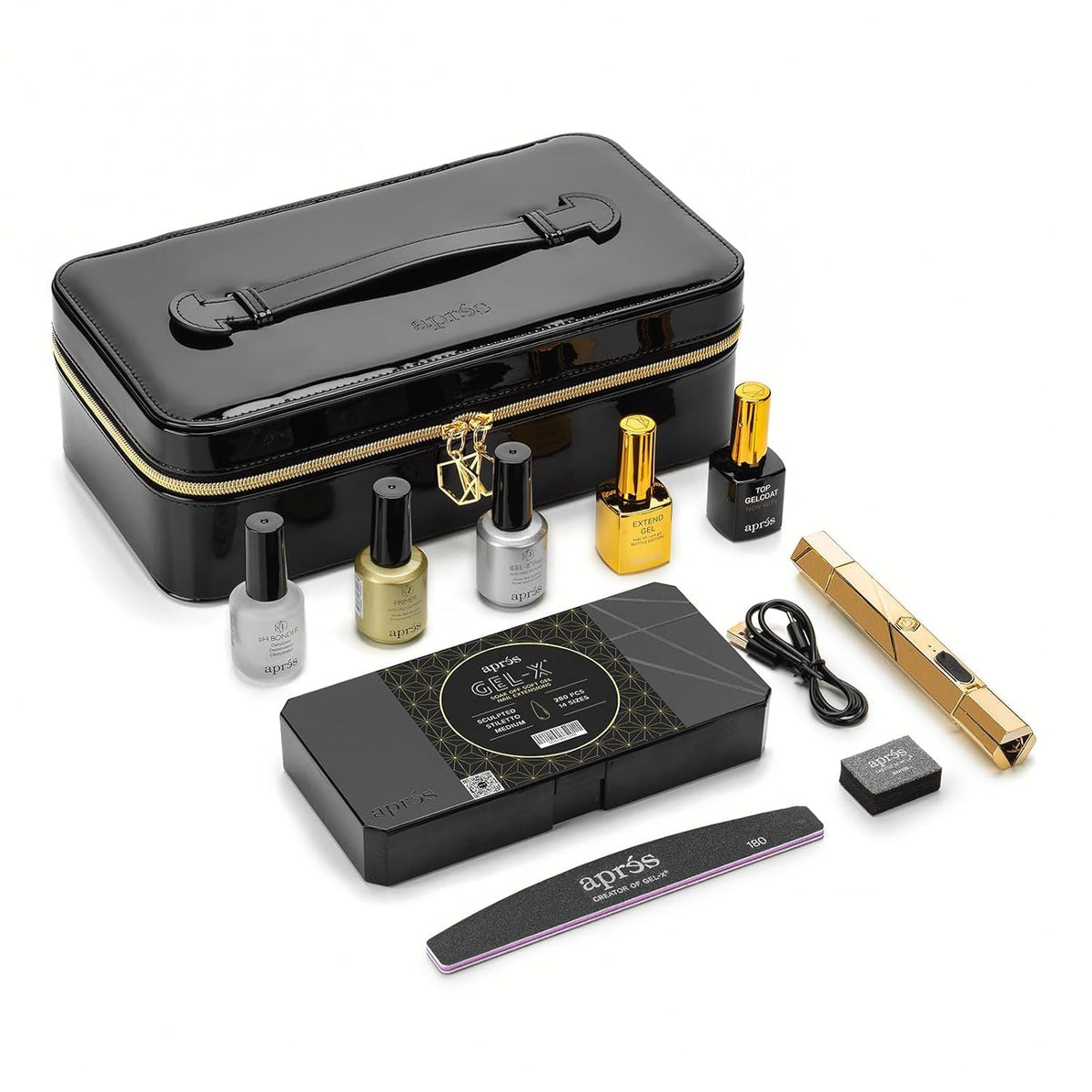 APRÉS Gel-X starter kit contents for professional use at home or salon.
