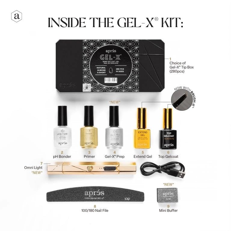 APRES Gel-X tips 14 sizes closeup enables precise fit for diverse nails.