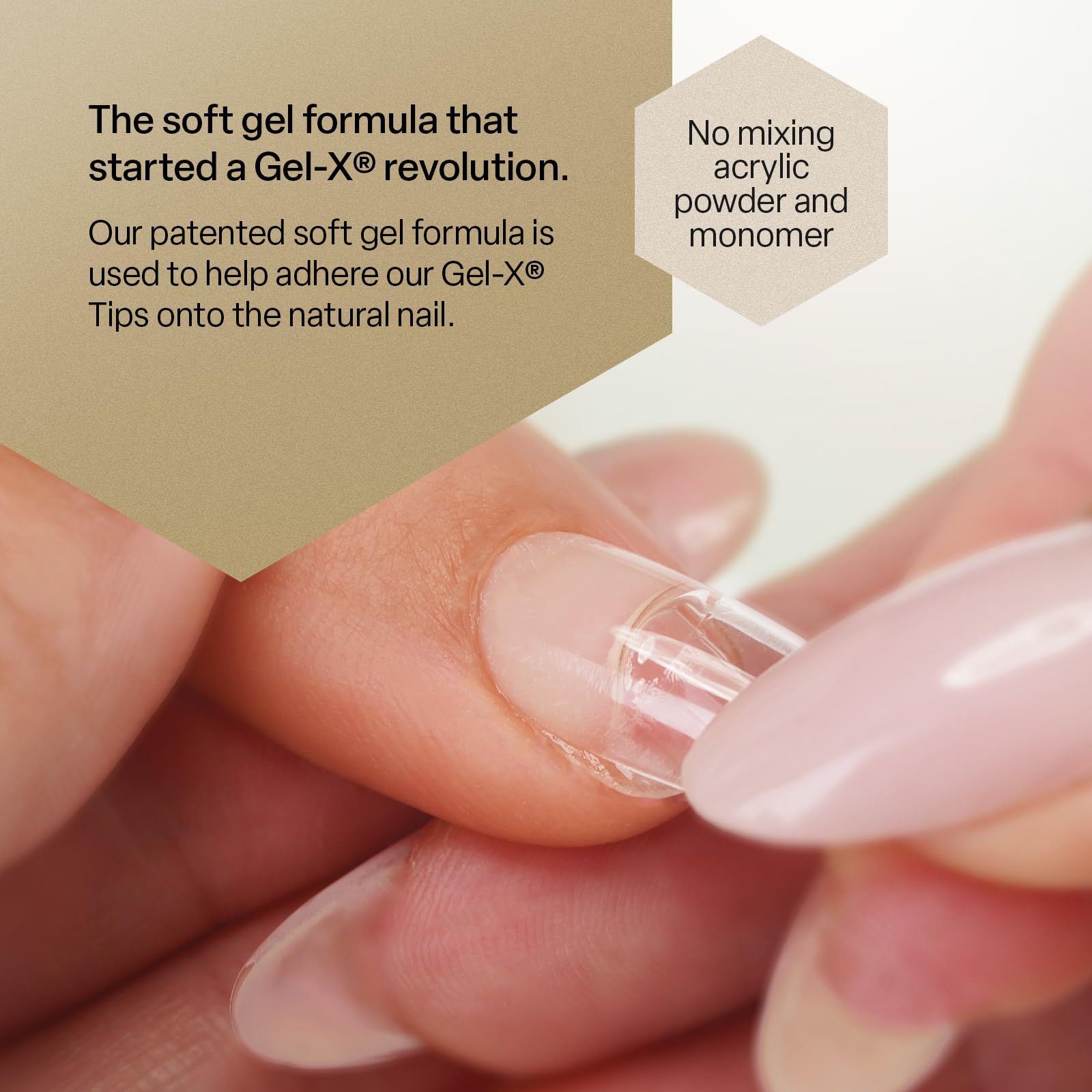 APRÉS Extend Gel adhesion close-up highlights strong yet flexible hold for natural nails.