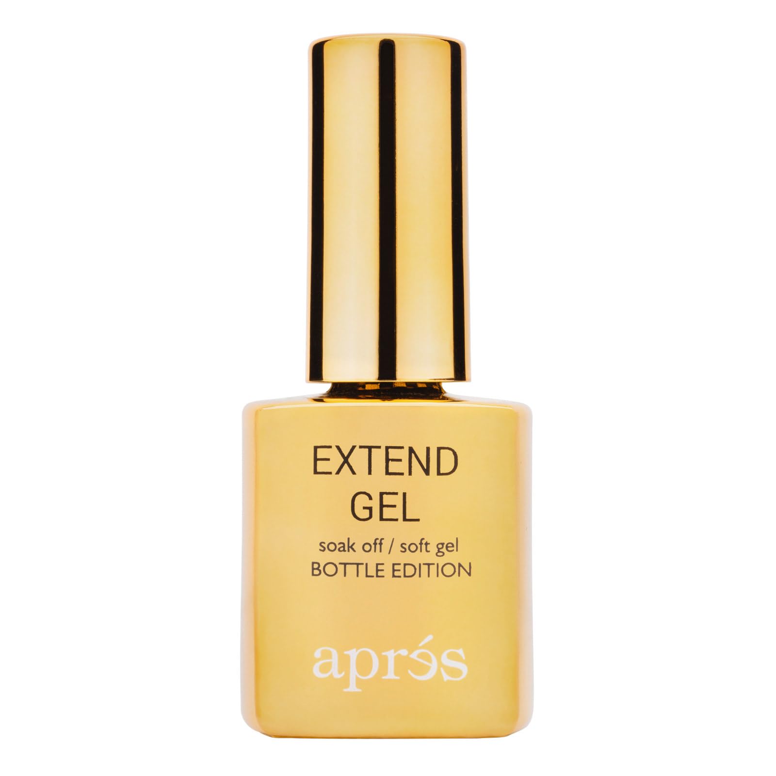 APRÉS Extend Gel gold bottle 15ml ready for Gel-X extensions and long wear.