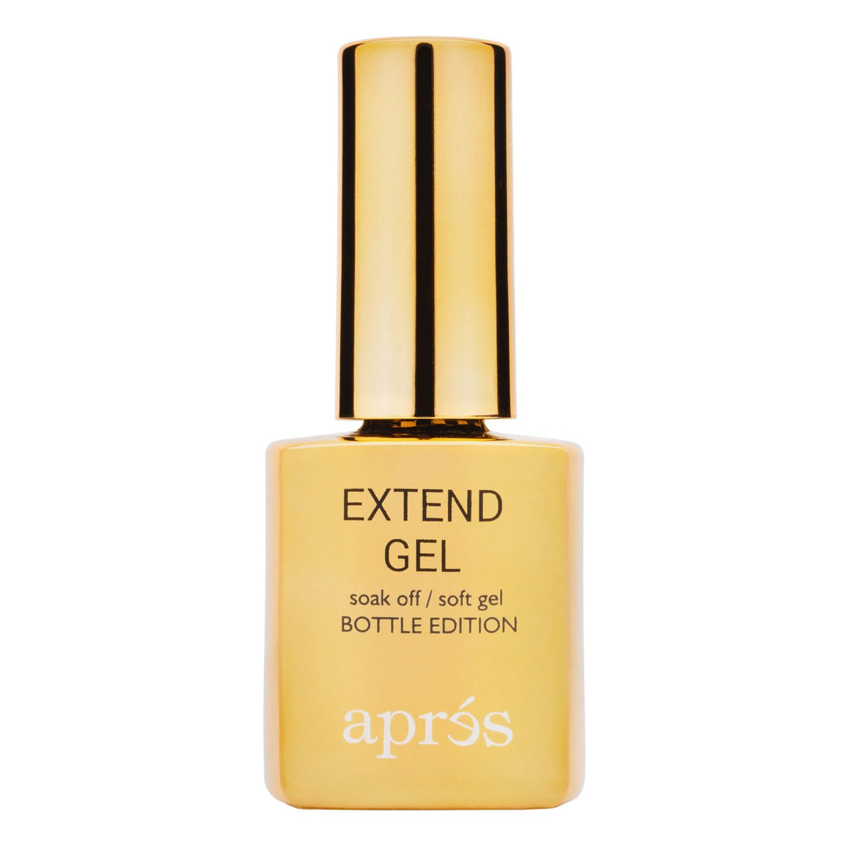 APRÉS Extend Gel gold bottle 15ml ready for Gel-X extensions and long wear.