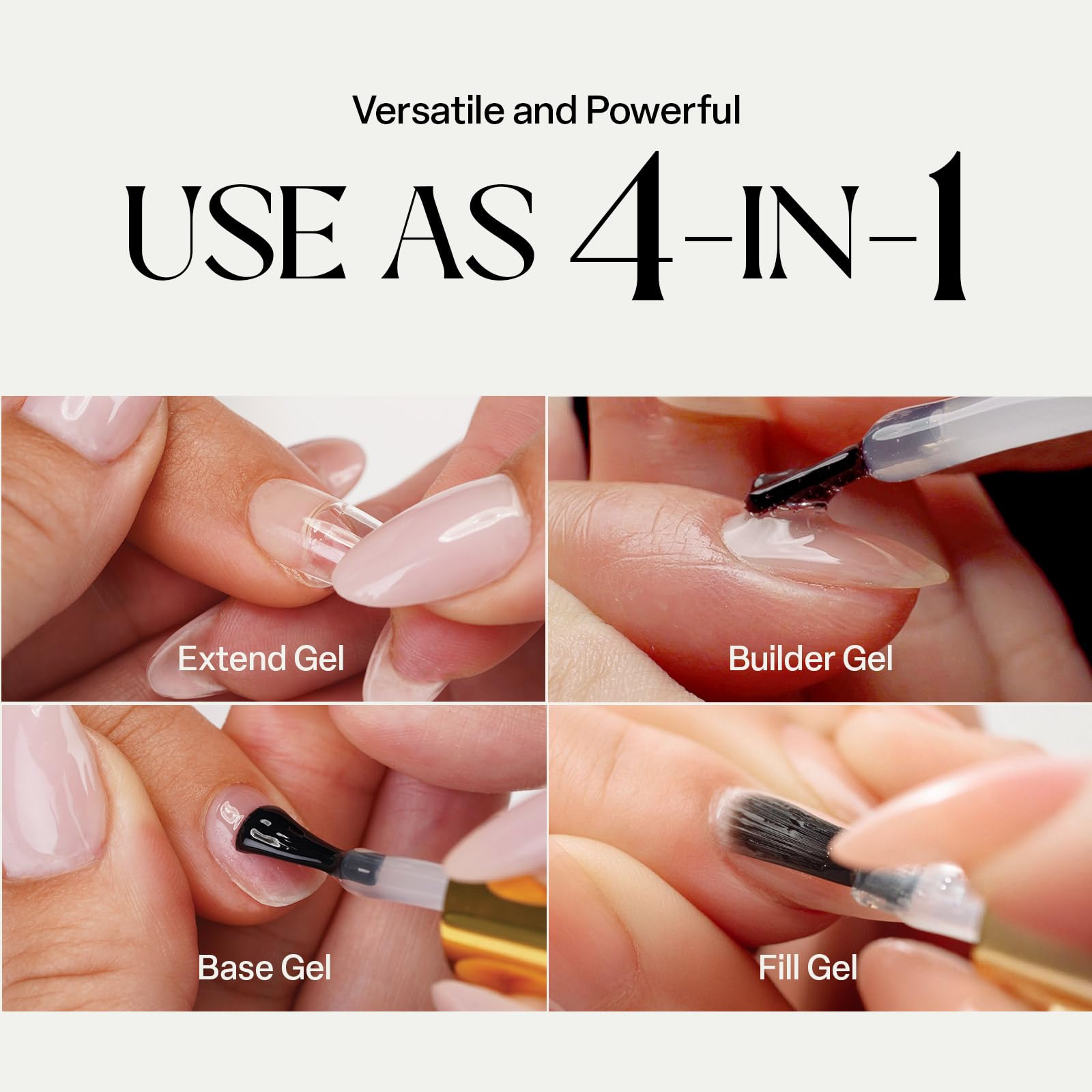 APRÉS Extend Gel long lasting finish on nail tips implies durable extensions.