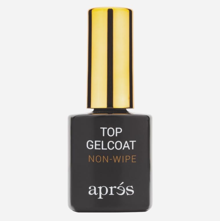 APRÉS non-wipe glossy top gelcoat bottle under application for a high-gloss finish