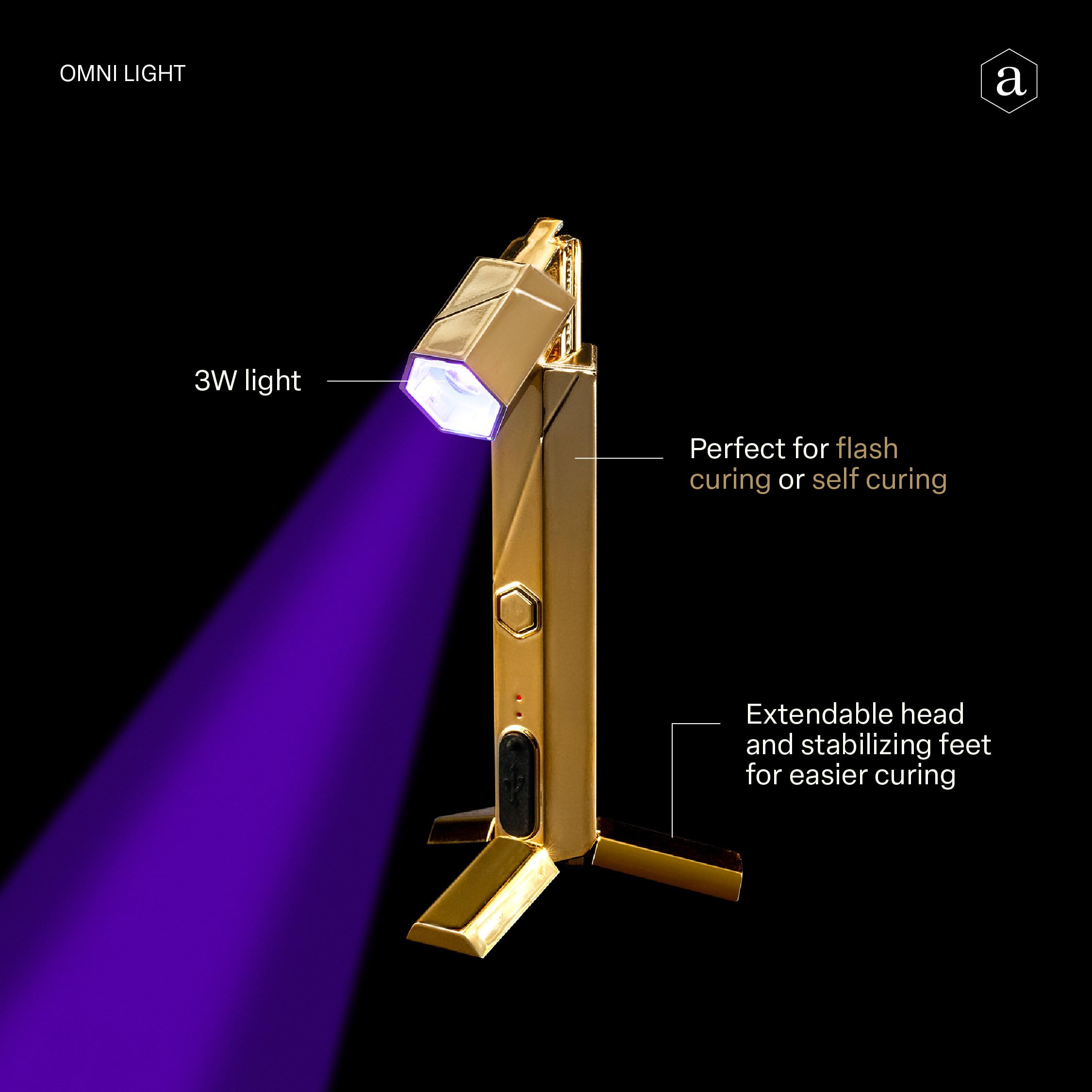 APRÉS Omni Light USB-C charging keeps you powered via any port.