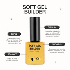 APRÉS Soft Gel Builder self-leveling action creates flawless layers.