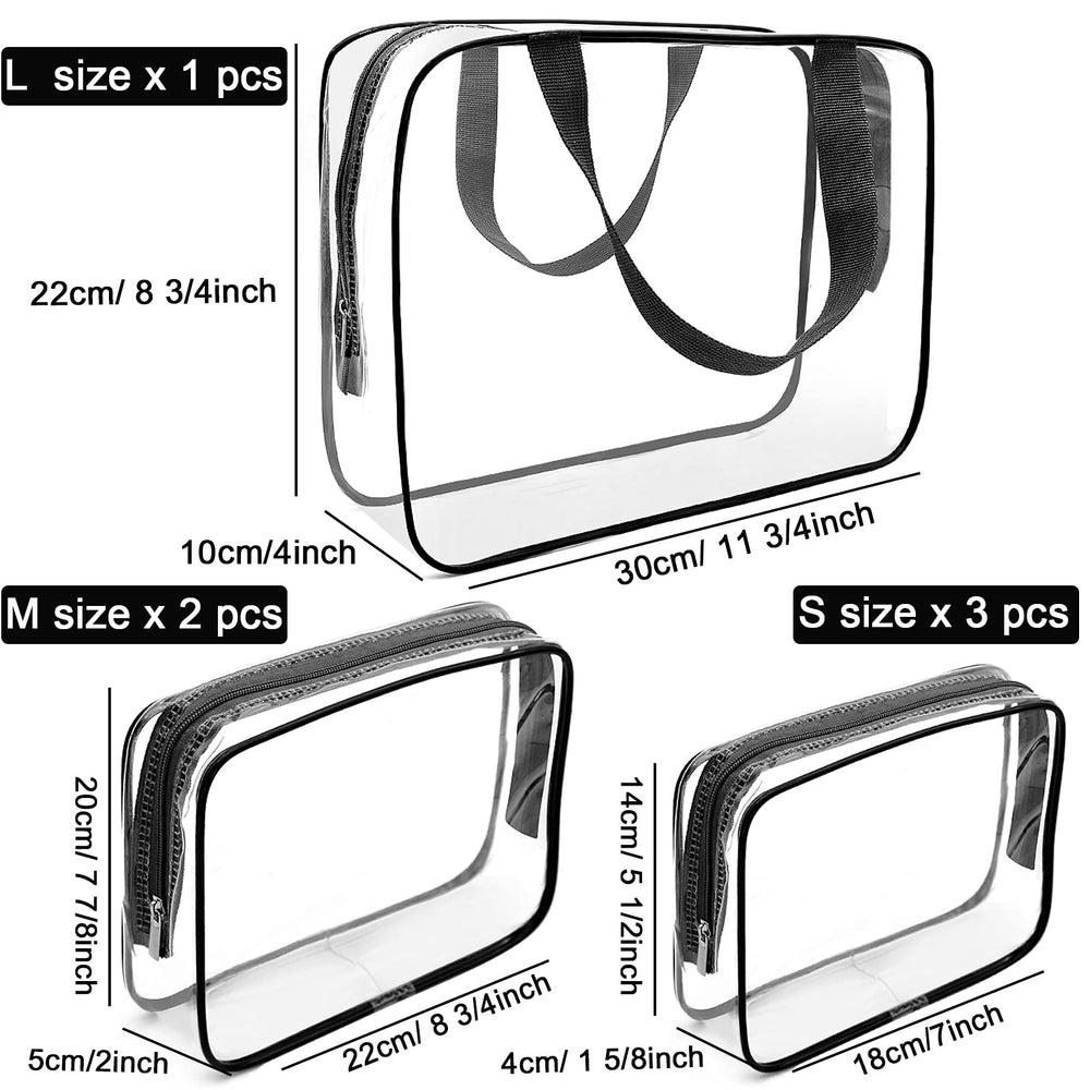 APREUTY clear makeup bags medium-2 demonstrates spill containment in transit
