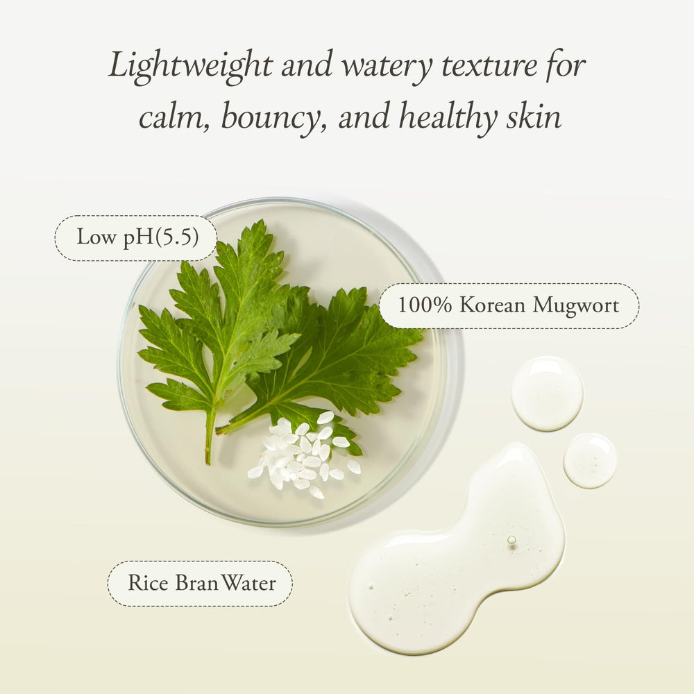 APRILSKIN Artemisia Korean Rice Toner label close-up highlighting vegan and low pH formula.