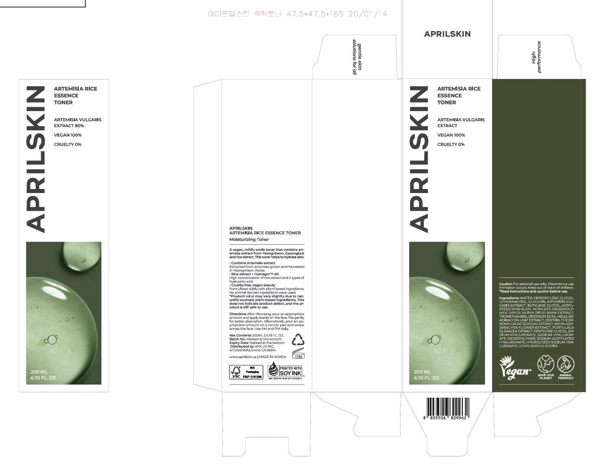 APRILSKIN Artemisia Korean Rice Toner morning routine setup ready to refresh skin.