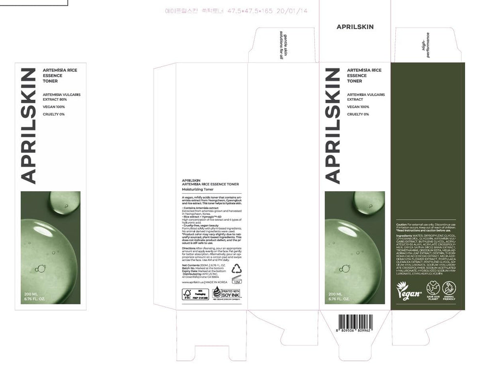 APRILSKIN Artemisia Korean Rice Toner morning routine setup ready to refresh skin.