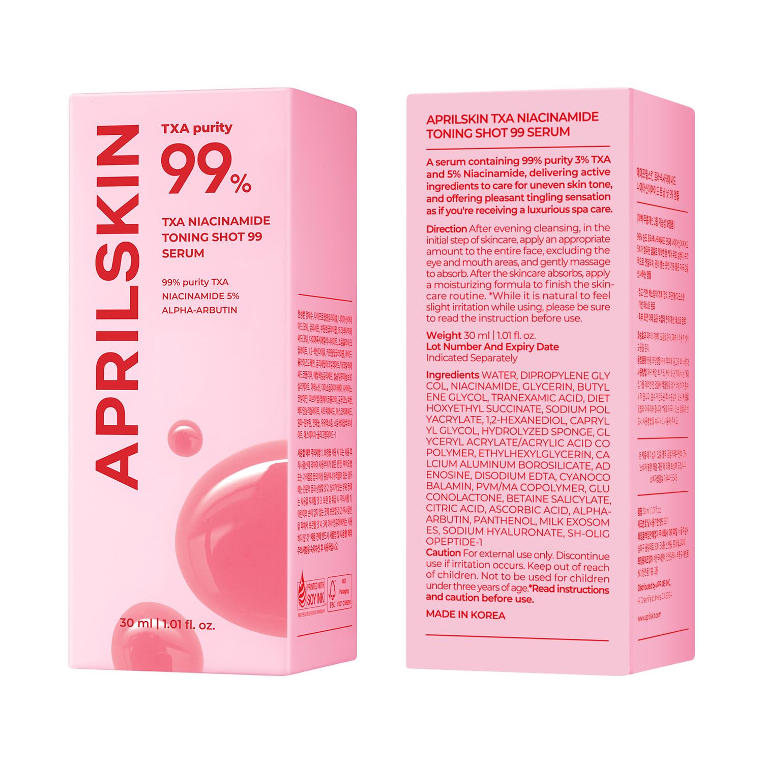 APRILSKIN brightening and pore-care visual demonstrates potential use cases
