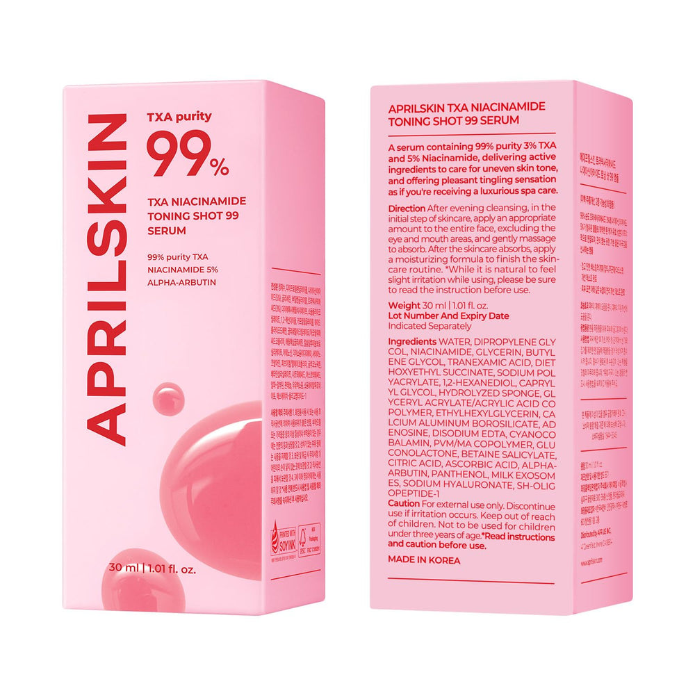APRILSKIN brightening and pore-care visual demonstrates potential use cases