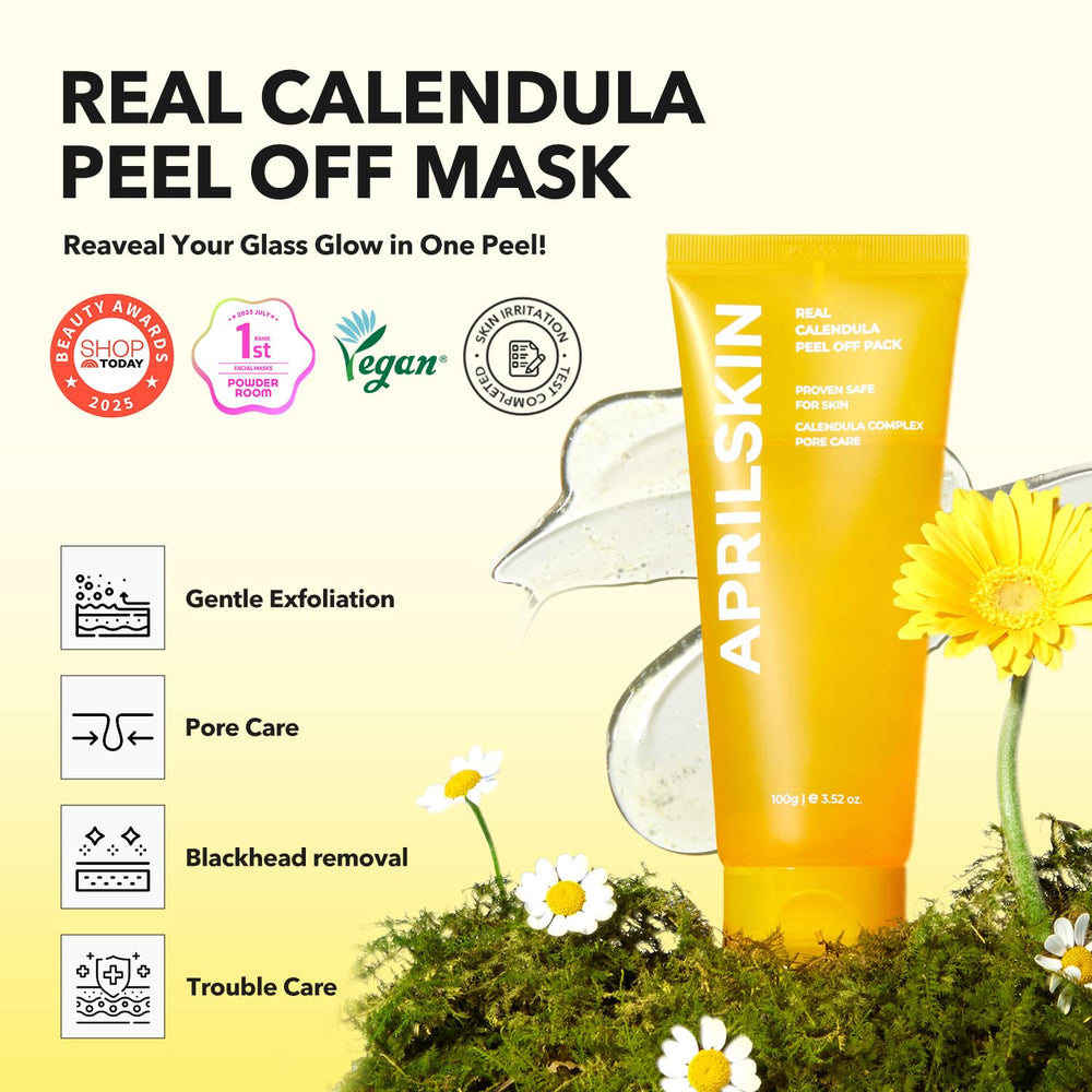 APRILSKIN Calendula mask jar closeup shows creamy texture ideal for easy application