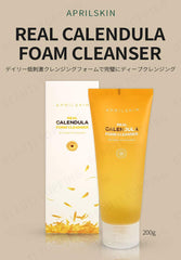 APRILSKIN Calendula micellar bubbles closeup highlighting deep cleansing of makeup and oil.