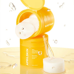 APRILSKIN Calendula PHA Toner Pad on hand, easy at-home routine.