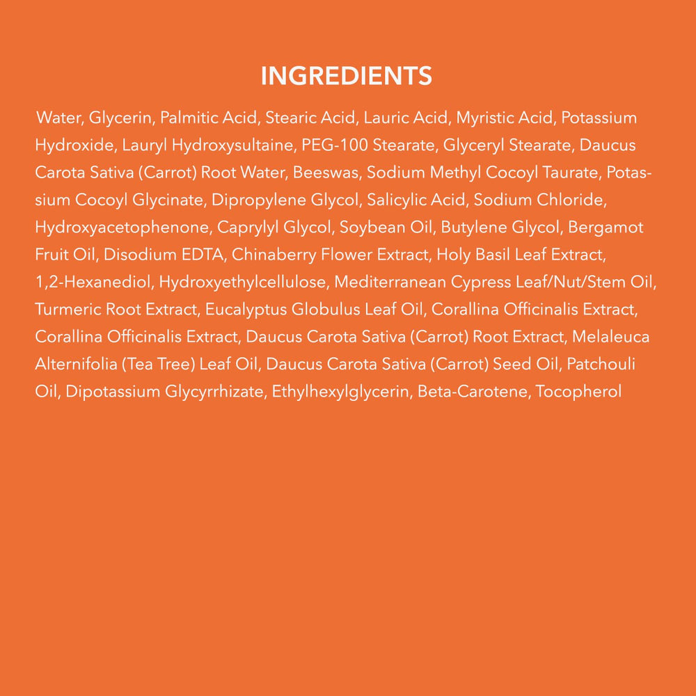 APRILSKIN Carrotene bottle with foamy texture suggests daily morning and evening use