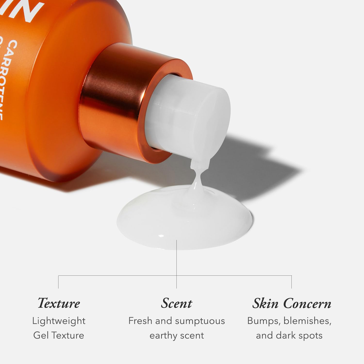 APRILSKIN Carrotene Clarifying Serum texture closeup showing smooth hydration.