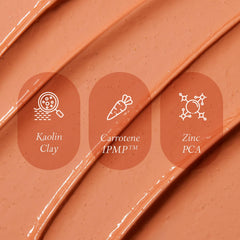 APRILSKIN Carrotene clay texture with whipped cream-like consistency for gentle exfoliation.