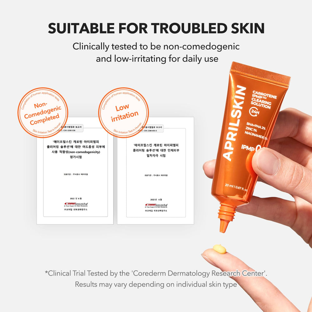 APRILSKIN Carrotene IPMP texture closeup illustrating lightweight hydration.