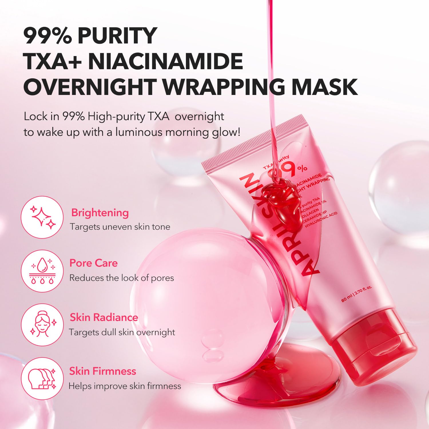 APRILSKIN overnight wrap mask application close-up for smooth application