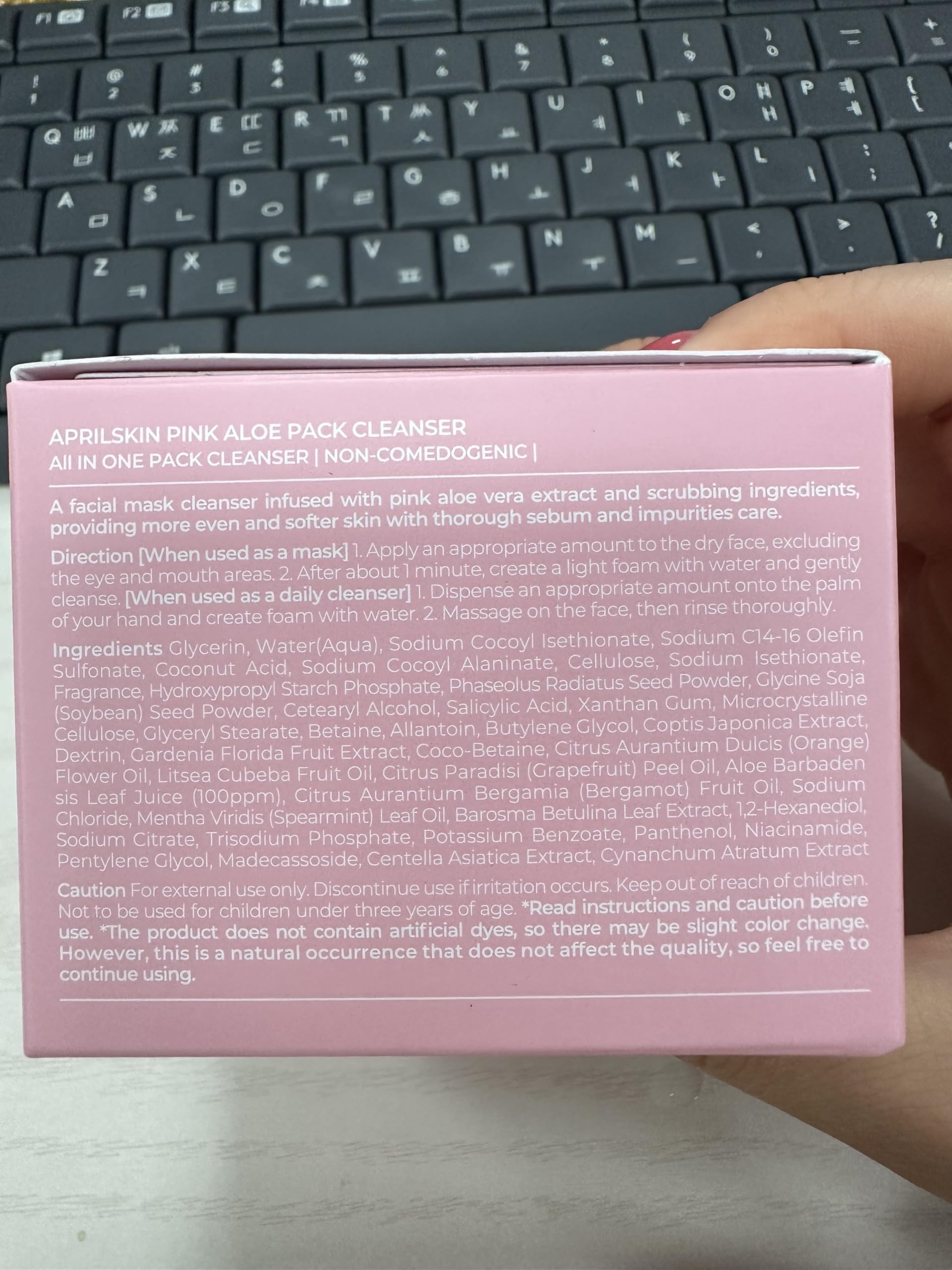 APRILSKIN Pink Aloe Facial Polish on a tidy vanity setup
