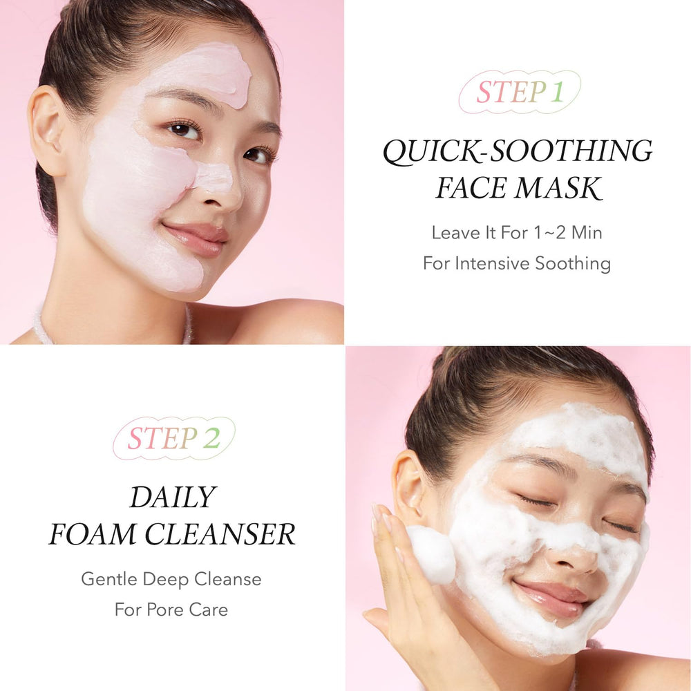 APRILSKIN Pink Aloe Facial Polish ingredients close-up focusing on mungbean and soybean scrub
