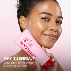APRILSKIN pink foam image for makeup removal and pore care.