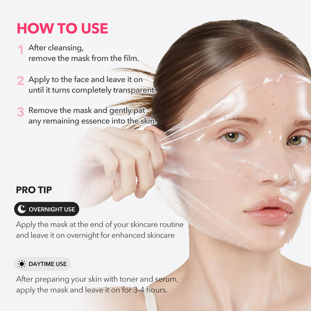 APRILSKIN TXA Pink Capsule Gel Mask glow finish on skin implies brighter, refreshed morning look.
