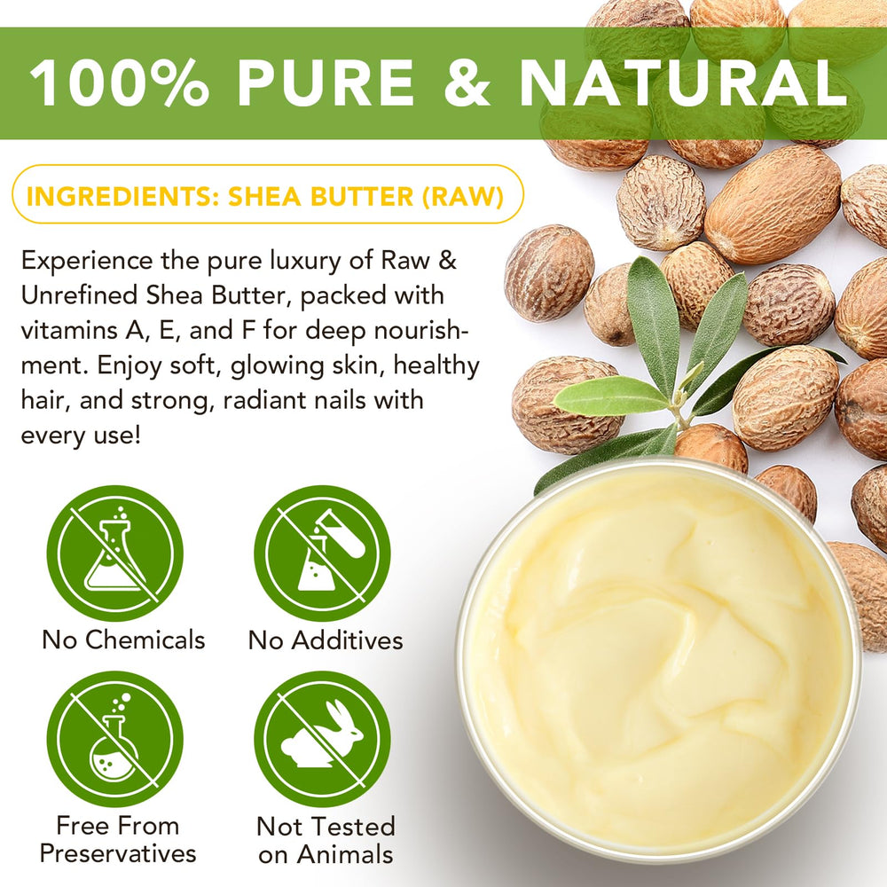APUUFYQC Shea Butter raw unrefined jar closeup highlights pure texture and nourishment.