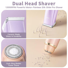Aqeqpt bikini trimmer close-up shows precision blades for delicate skin.