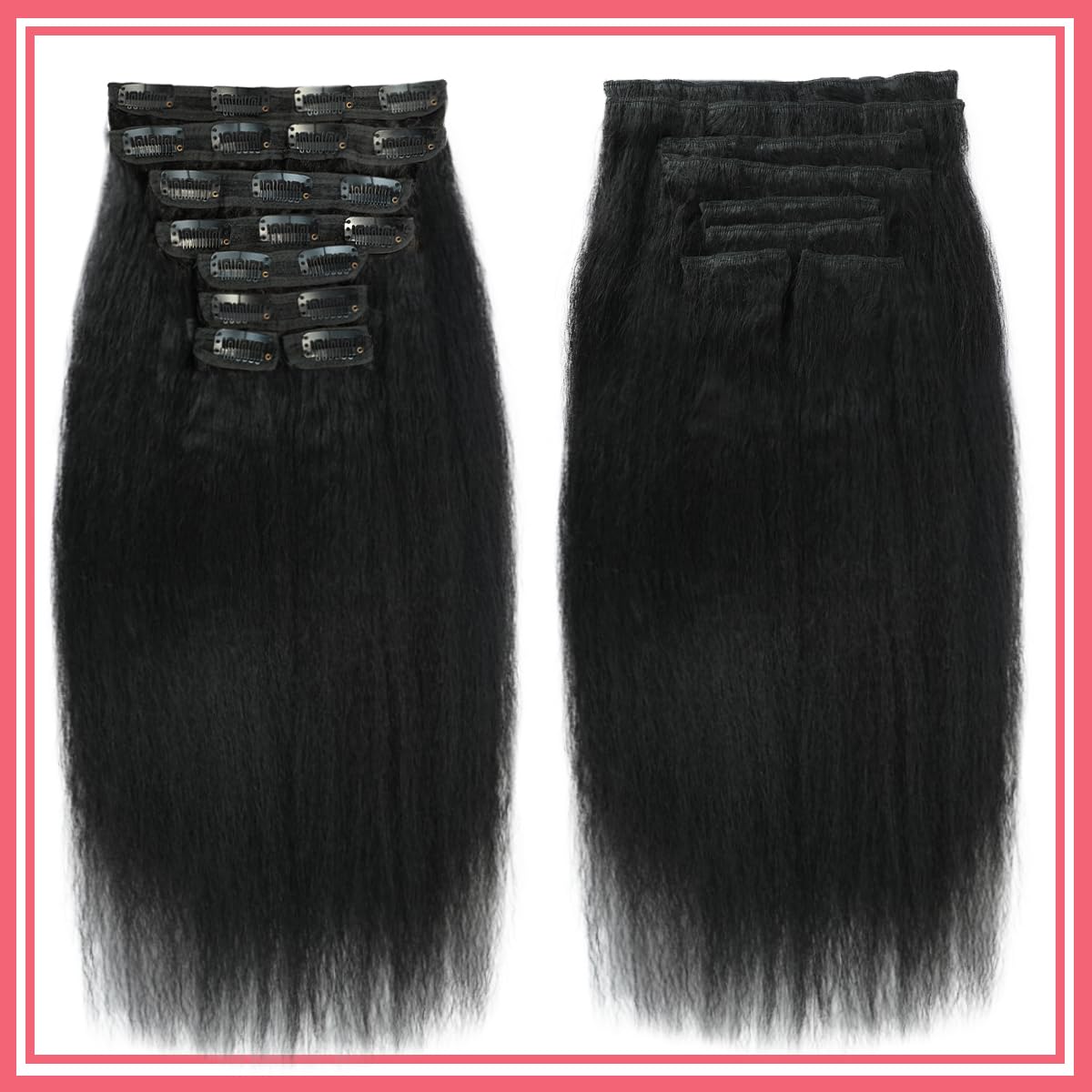 Aqifai natural black hair extensions shown on model for style versatility.